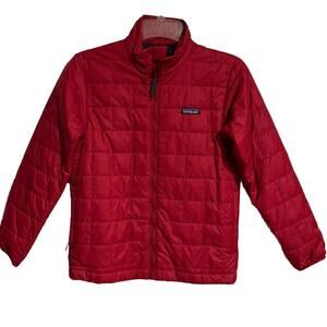 NEW PATAGONIA Kid Youth Boy Girl Nano Puff Brick Quilt Jacket Wax Red Size 12